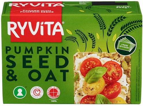 Bilde: © Ryvita / Kolonial.no Ryvita Ryvita Gresskarfrø & Havre Knekkebrød, 200 g