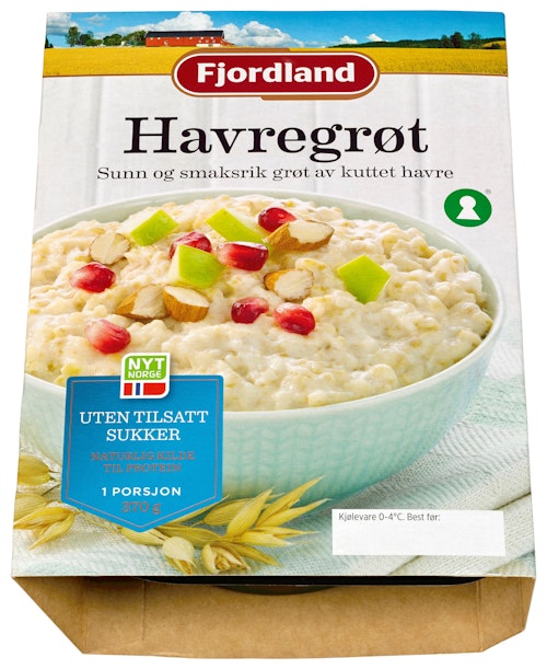 Bilde: © Fjordland / Kolonial.no Fjordland Havregrøt 1 porsjon, 370 g
