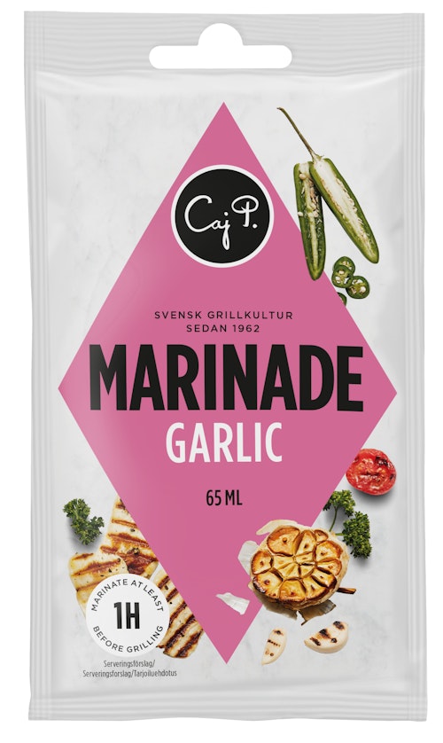 Bilde: © Caj P / Oda Caj P Hvitløksmarinade 65 ml