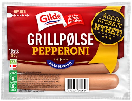 Bilde: © Gilde / Kolonial.no Gilde Grillpølse Pepperoni 600 g