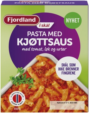 Fjordland Pasta med kjøttsaus Med Tomat, Løk og Urter, 350 g