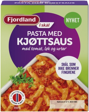 Bilde: © Fjordland / Oda Fjordland Pasta med kjøttsaus Med Tomat, Løk og Urter, 350 g