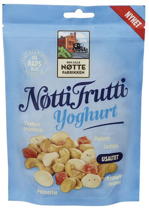 Bilde: © Den Lille Nøttefabrikken / Oda Den Lille Nøttefabrikken Nøtti Frutti Yoghurt Usaltet, 170 g