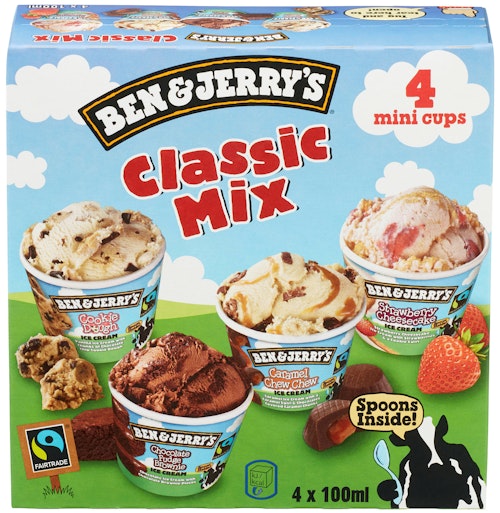 Bilde: © Ben & Jerry's / Kolonial.no Ben & Jerry's Classic Multipack 4 x 100 ml, 400 g