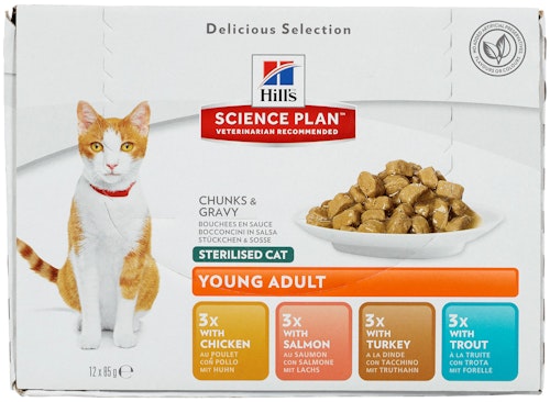 Bilde: © Hills / Kolonial.no Hills Science Plan Feline Young Adult Sterilised Cat 12x85g, 1,02 kg