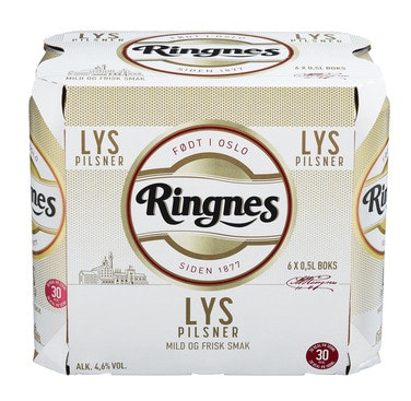 Bilde: © Ringnes / Oda Ringnes Ringnes Lys Pilsner 6 x 0,5l