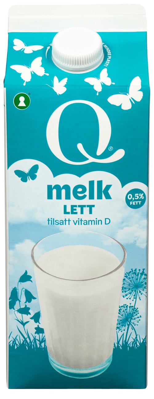 Bilde: © Q-meieriene / Kolonial.no Q-meieriene Q Melk Ekstra Lett 1,75 l