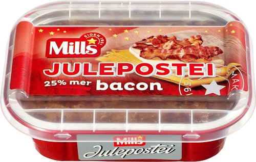 Bilde: © Mills / Kolonial.no Mills Julepostei Med Bacon 185 g