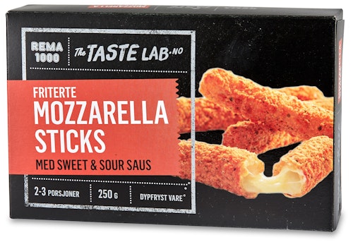 Bilde: © REMA 1000 / Kolonial.no REMA 1000 Mozzarella Sticks Taste Lab, 250 g