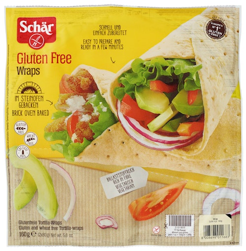 Bilde: © Schär / Kolonial.no Schär Wraps Glutenfri ca 26,5 cm 2x80g, 160 g