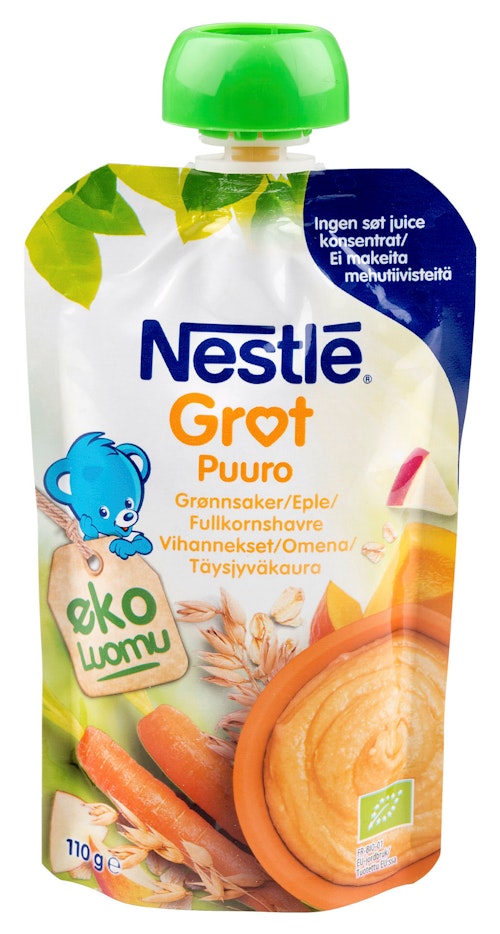 Bilde: © Nestlé / Kolonial.no Nestlé Grøt Grønnsaksmoothie Økologisk, 110 g