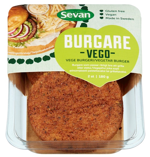Bilde: © Sevan / Kolonial.no Sevan Veggis Burger 2 stk, 180 g
