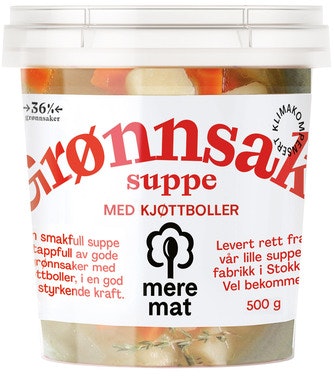 Bilde: © Mere Mat / Oda Mere Mat Grønnsaksuppe med Kjøttboller, 500 g