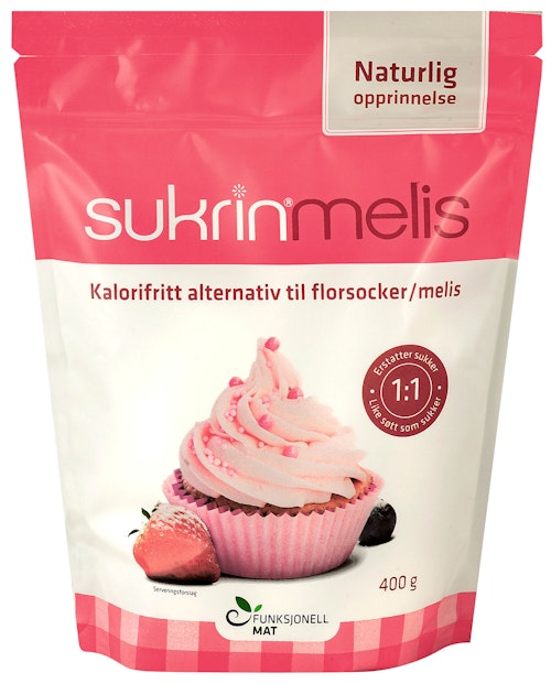 Bilde: © Sukrin / Oda Sukrin Sukrin Melis Naturlig Søtstoff, 400 g