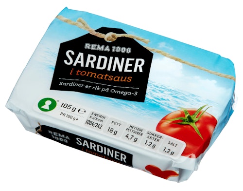Bilde: © REMA 1000 / Oda REMA 1000 Sardiner I Tomatsaus 105 g