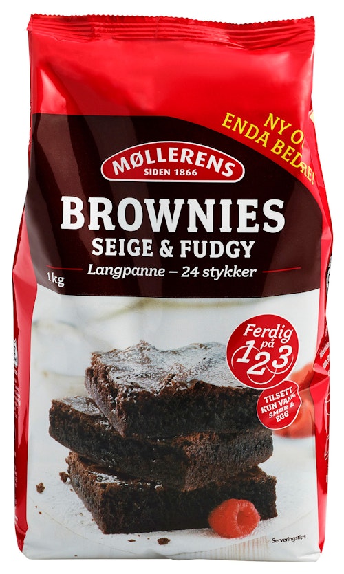 Bilde: © Møllerens / Oda Møllerens Brownies Langpanne 1 kg