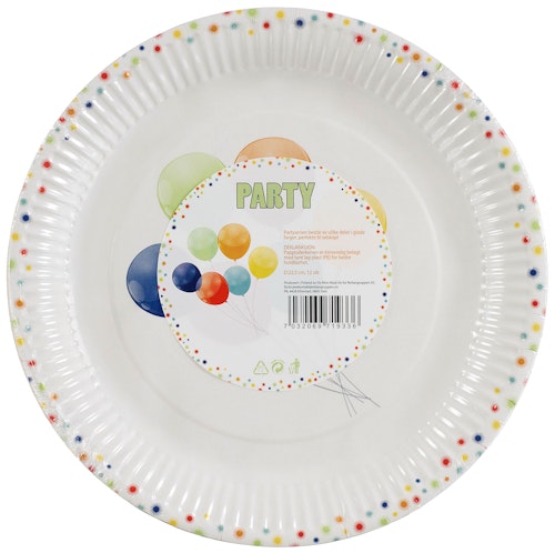 Bilde: © Soft Style / Kolonial.no Soft Style Papptallerken Party 23cm, 12 stk
