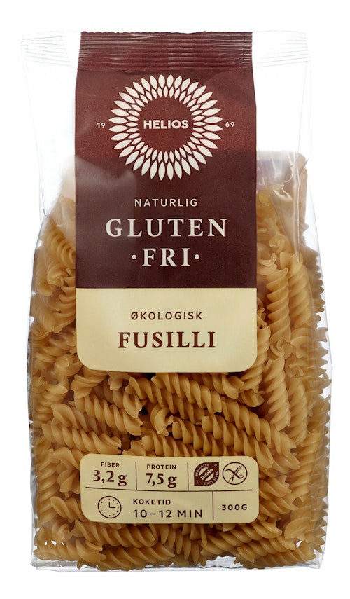 Bilde: © Helios / Kolonial.no Helios Pasta Fusilli Økologisk Glutenfri, 300 g