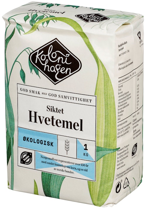 Bilde: © Kolonihagen / Kolonial.no Kolonihagen Hvetemel Siktet Økologisk, 1 kg