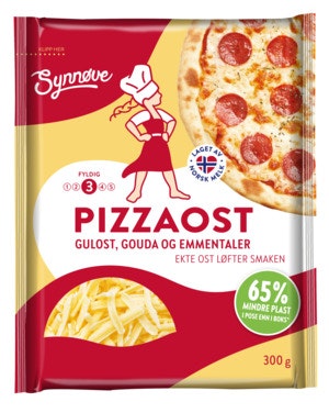 Bilde: © Synnøve / Oda Synnøve Revet Pizzaost 300 g