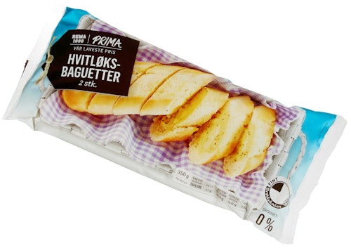 Bilde: © REMA 1000 / Kolonial.no REMA 1000 Hvitløksbaguetter 2 stk, 350 g