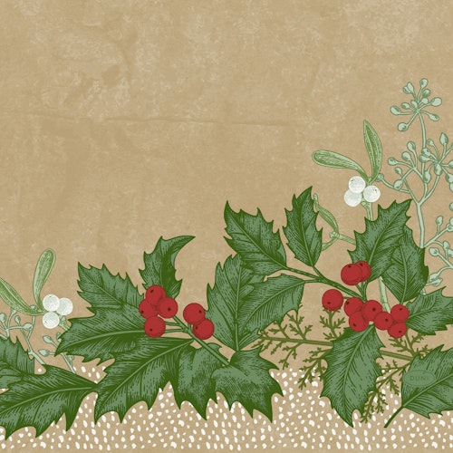 Bilde: © Duni / Oda Duni Servietter Snowy Berries 3 lag, 33x33cm