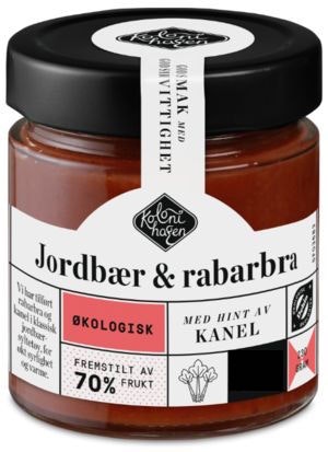 Bilde: © Kolonihagen / Oda Kolonihagen Syltetøy Jordbær & Rabarbra Økologisk
