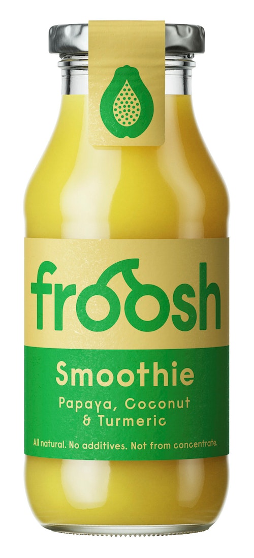 Bilde: © Froosh / Kolonial.no Froosh Smoothie Kokosmelk, Papaya & Gurkemeie 250 ml