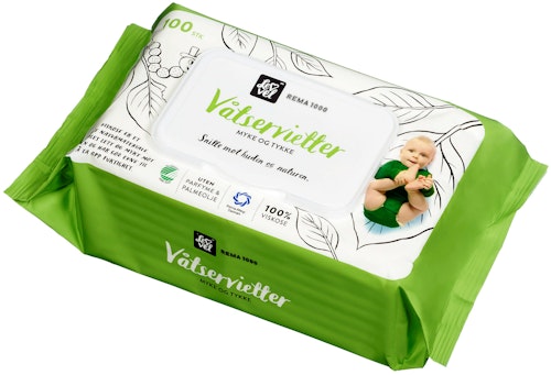 Bilde: © REMA 1000 / Kolonial.no REMA 1000 Våtservietter Baby 100 stk