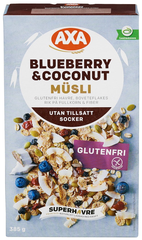 Bilde: © AXA / Kolonial.no AXA AXA Müsli Blåbær Glutenfri, 385 g