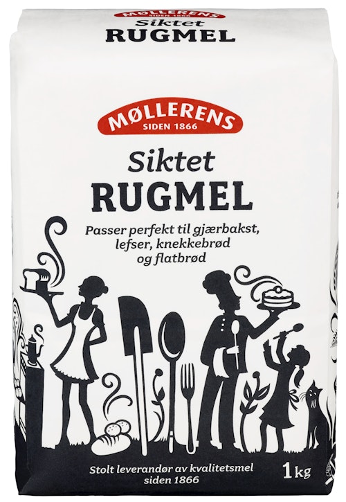 Bilde: © Møllerens / Kolonial.no Møllerens Rugmel Siktet 1 kg