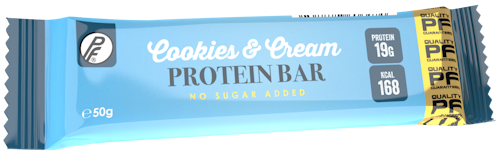 Bilde: © Proteinfabrikken / Kolonial.no Proteinfabrikken Protein Bar Cookies & Cream Low Sugar, 50 g