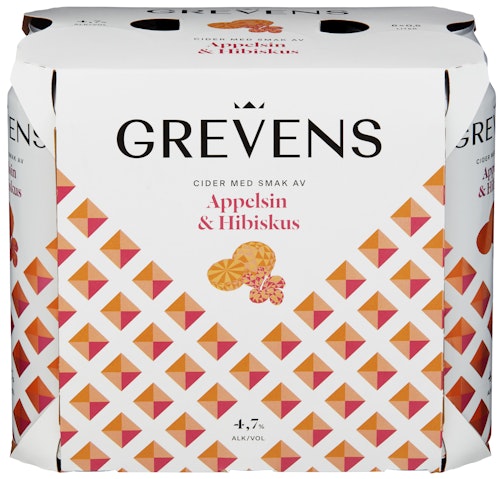 Bilde: © Grevens / Oda Grevens Grevens Appelsin & Hibiksus 6 x 0,5l, 3 l