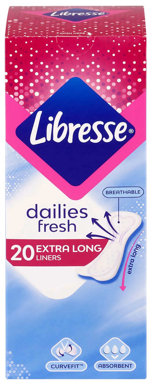 Bilde: © Libresse / Kolonial.no Libresse Libresse Truseinnlegg X-tra Long 20 stk