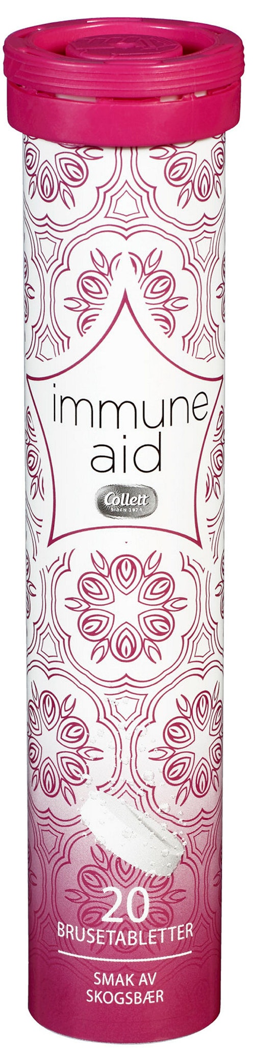 Bilde: © Collett / Kolonial.no Collett Immune Aid Skogsbær Brusetabletter, 20 stk