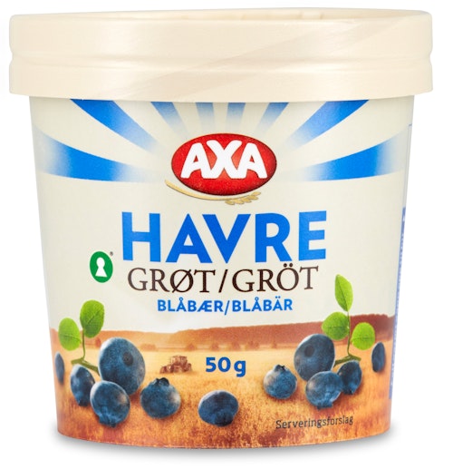 Bilde: © AXA / Kolonial.no AXA Havregrøt Blåbær Beger 50 g