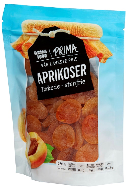 Bilde: © REMA 1000 / Kolonial.no REMA 1000 Tørkede Aprikoser 250 g