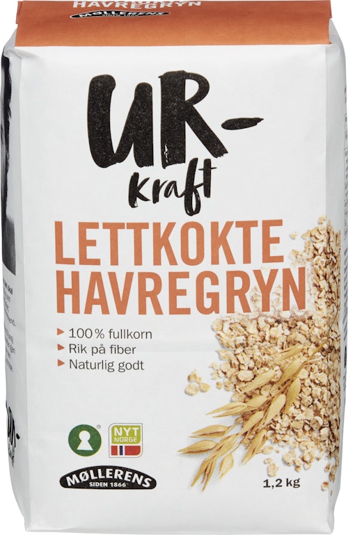 Bilde: © Møllerens / Oda Møllerens Urkraft Lettkokte Havregryn 1,2 kg