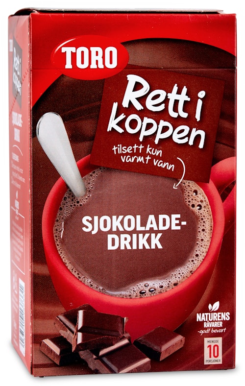 Bilde: © Toro / Kolonial.no Toro Sjokoladedrikk, Rett i Koppen 10 poser, 10 stk