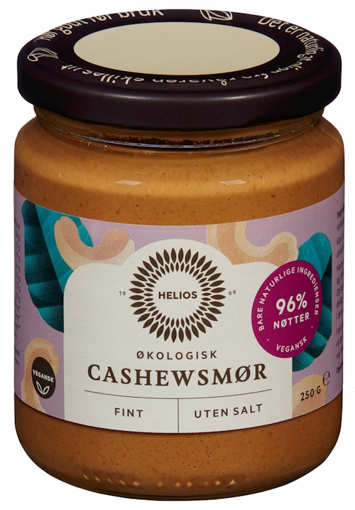 Bilde: © Helios / Kolonial.no Helios Cashewsmør Naturell Økologisk, 250 g