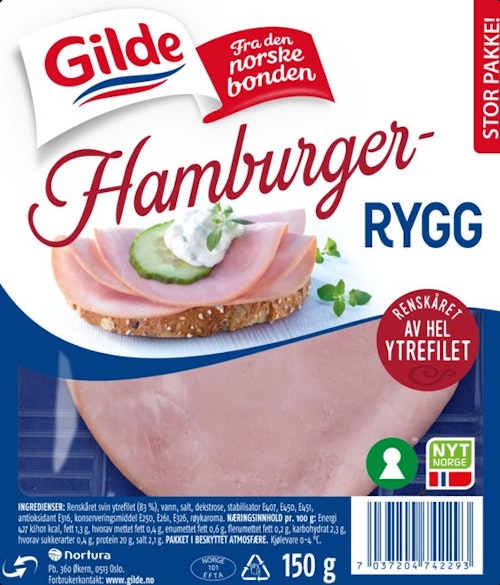 Bilde: © Gilde / Kolonial.no Gilde Hamburgerrygg 150 g