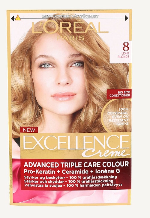 Bilde: © L'Oreal / Kolonial.no L'Oreal Excellence 8 Lysblond 1 stk