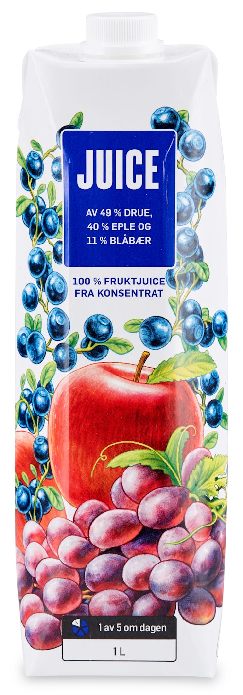 Bilde: © Sommerli / Oda Sommerli Juice Drue, Eple & Blåbær fra konsentrat, 1 l