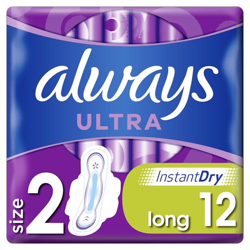 Bilde: © Always / Kolonial.no Always Bind Ultra Long+ Med Vinger 12 stk
