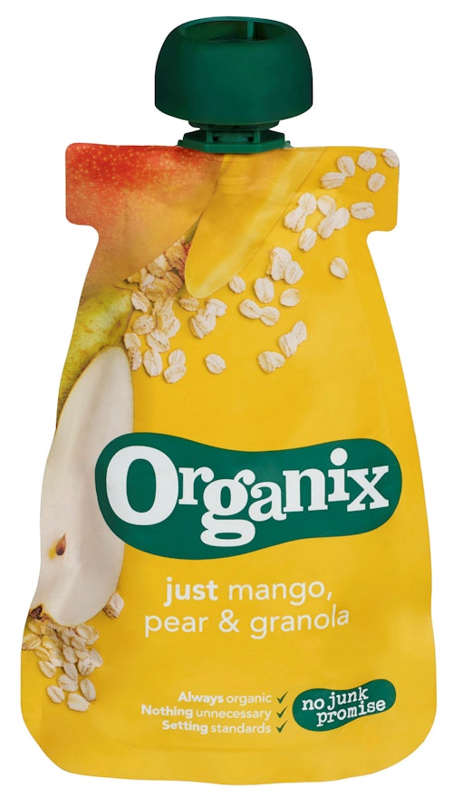 Bilde: © Semper / Kolonial.no Semper Organix Mango, Pære & Granola Fra 6 mnd, 100 g