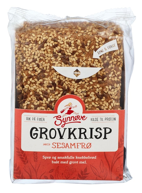 Bilde: © Synnøve / Kolonial.no Synnøve Grovkrisp med Sesamfrø 170 g