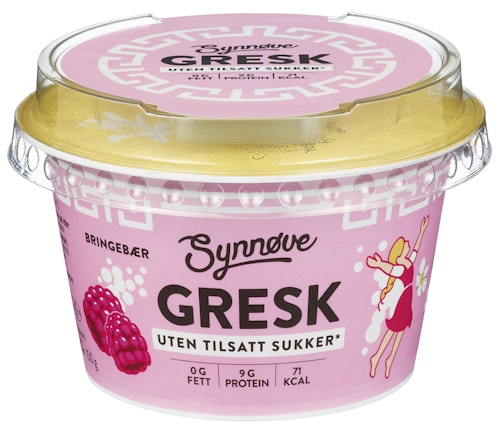 Bilde: © Synnøve / Oda Synnøve Synnøve Gresk Yoghurt Med Bringebær Uten Tilsatt Sukker