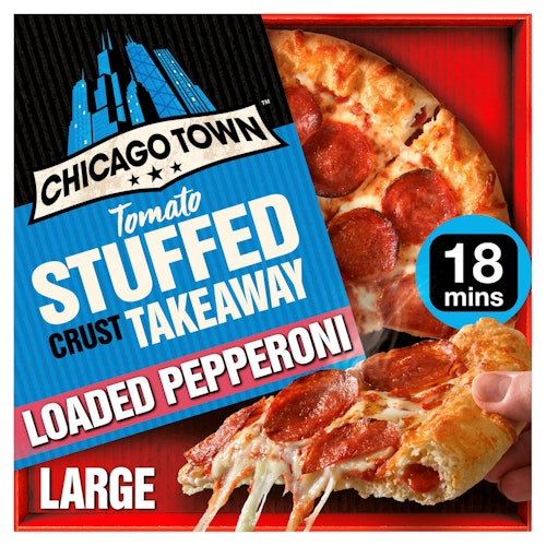 Chicago Town Spicy Pepperoni Takeaway Pizza Tomatfylt Skorpe