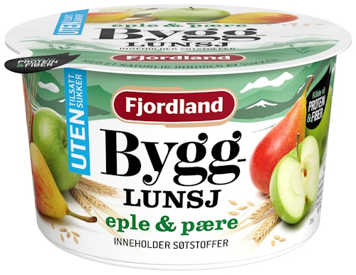 Bilde: © Fjordland / Kolonial.no Fjordland Byggrynslunsj UTEN Med Eple & Pære, 150 g
