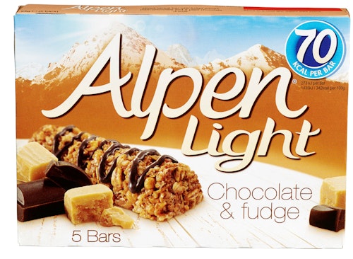 Bilde: © Alpen / Kolonial.no Alpen Alpen Bars Light Chocolate & Fudge, 5 stk, 95 g